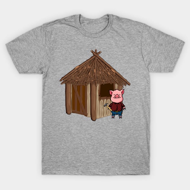 Three Pigs Stick House Lazy Halloween Costume T-Shirt by Sticker Steve